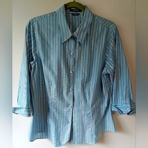 Vintage Liz Claiborne Striped Fitted Blouse